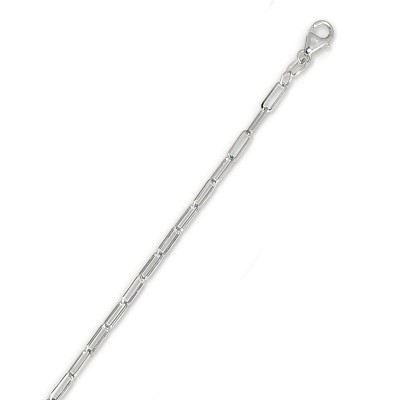 14K White 20" Paperclip 2.1mm Chain