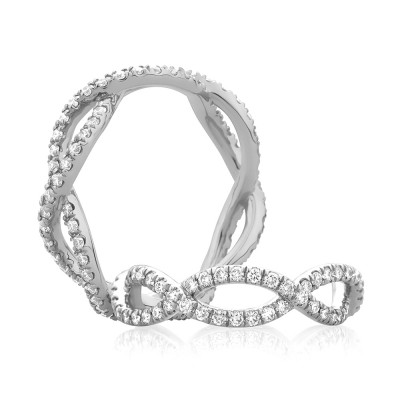 14K White Gold  Semi Mount Diamond Wedding Band