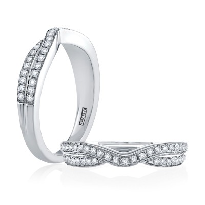 Curved Diamond Wedding Band