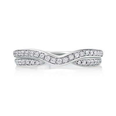 14K White Gold  Semi Mount Diamond Wedding Band