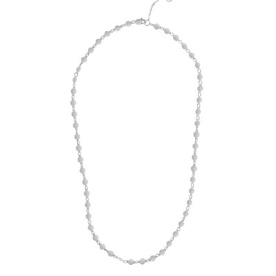 14K 16.25" White Round Mirror Chain Choker