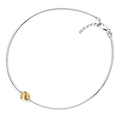 SS/14KY Swirl Bead Cape Cod Omega Anklet