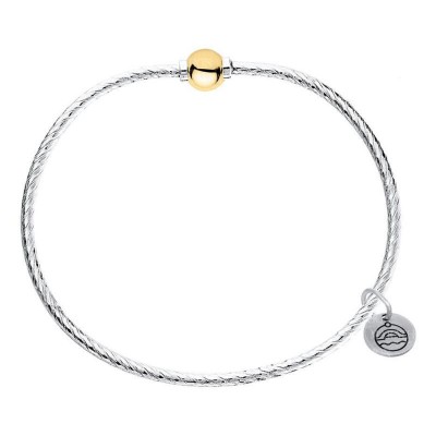 SS/YG Single Bead Cape Cod Pattern Bracelet