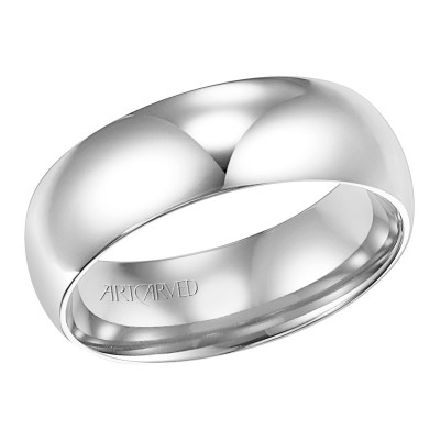 Comfort Fit Wedding Band 6mm, 14k White Gold