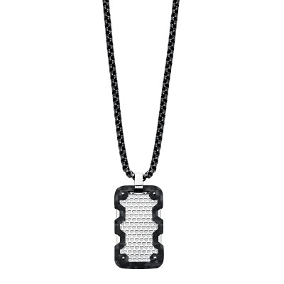 Stainless Steel Dogtag Charm With Honeycomb Design With 1 Dia