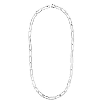 Silver 18" Fancy Paperclip 6mm Necklace