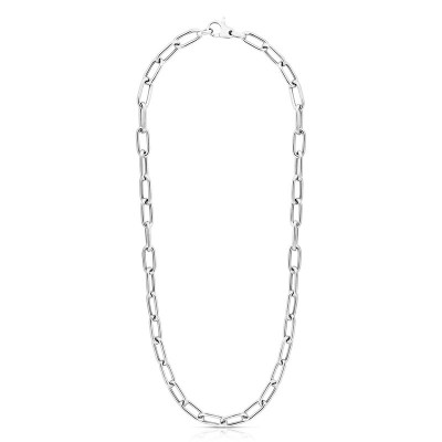 Silver 18" Fancy Paperclip 6.5mm Necklace