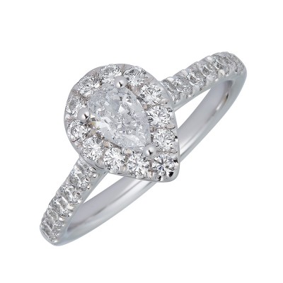 Sachs Signature 1CTW Pear Halo Engagment Ring