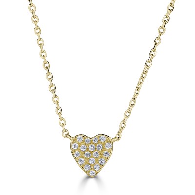 Sachs Signature 14KY 18" .08Ctw Round G-H/SI Diamond Heart Necklace