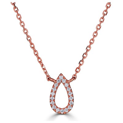 Sachs Signature 14KR 18" .06Ctw Round G-H/SI Diamond Pear Metrica Necklace
