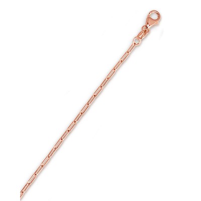 14K Rose 16" Paperclip 1.5mm Chain