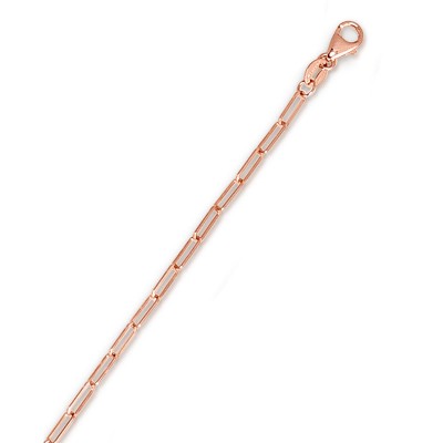 14K Rose 16" Paperclip 2.1mm Chain