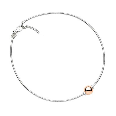 SS/14KY Single Bead Cape Cod Omega Anklet
