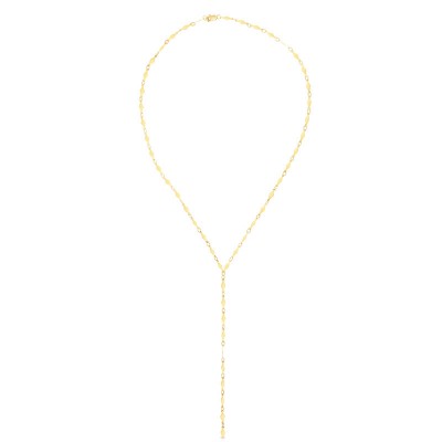 14K Yellow 17" Diamond Mirror Chain Y-Necklace
