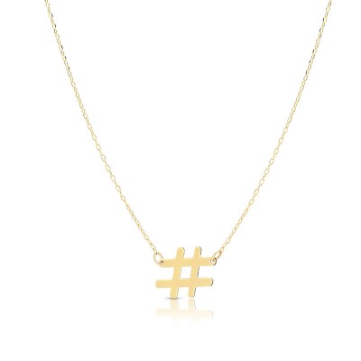 14K Hashtag Necklace