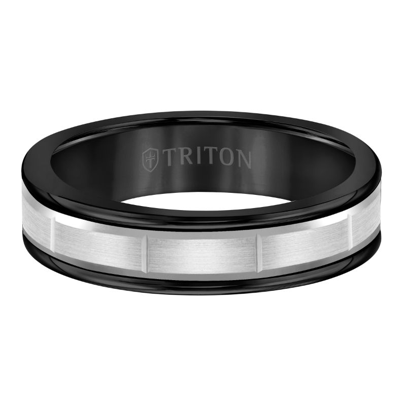 Triton  Black Tungsten(Primary)/14Kw Vertical Cut Insert Band - Sz 10