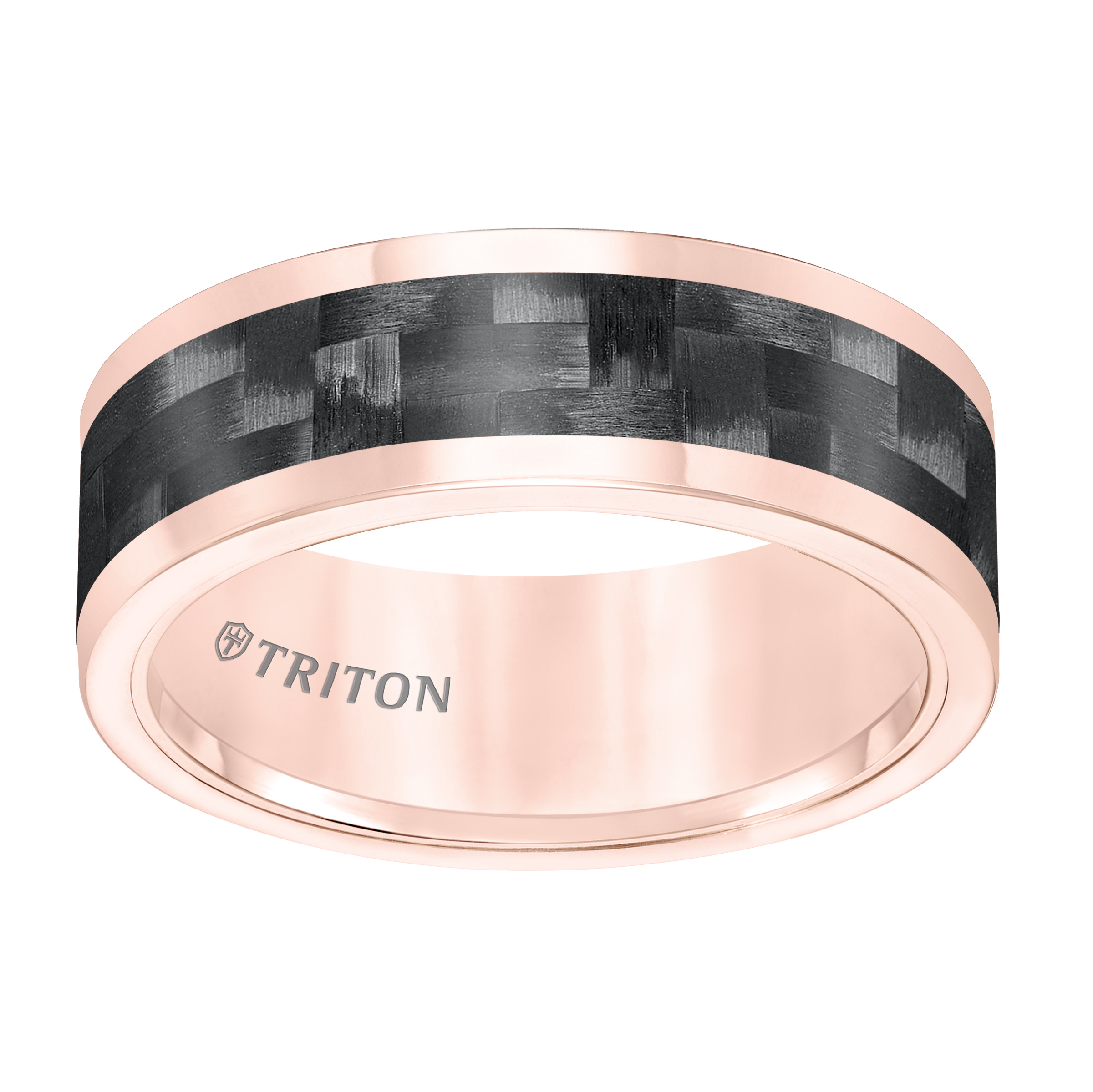 Tungsten Carbide 8MM Comfort Fit Rose Band - Sz 10