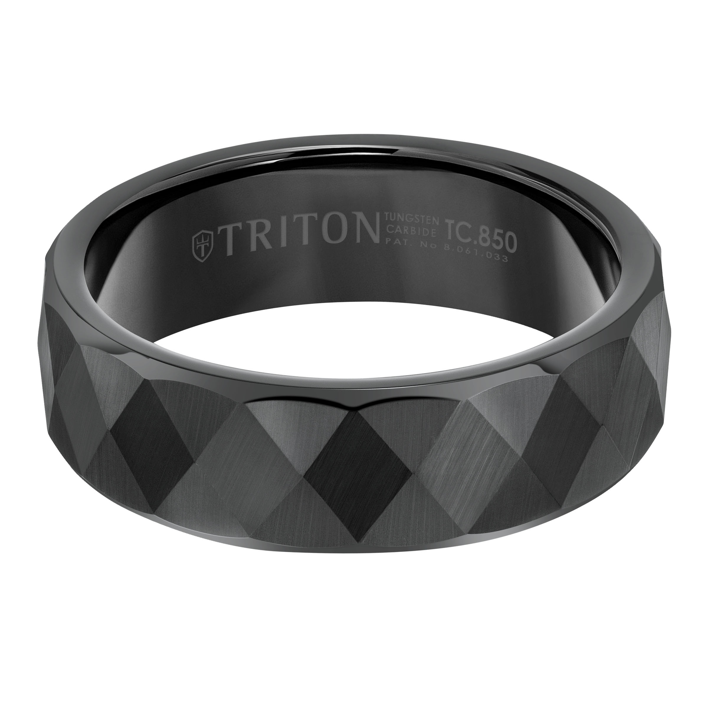 Triton 7MM Black Tungsten Carbide Engraved Band - Sz 10