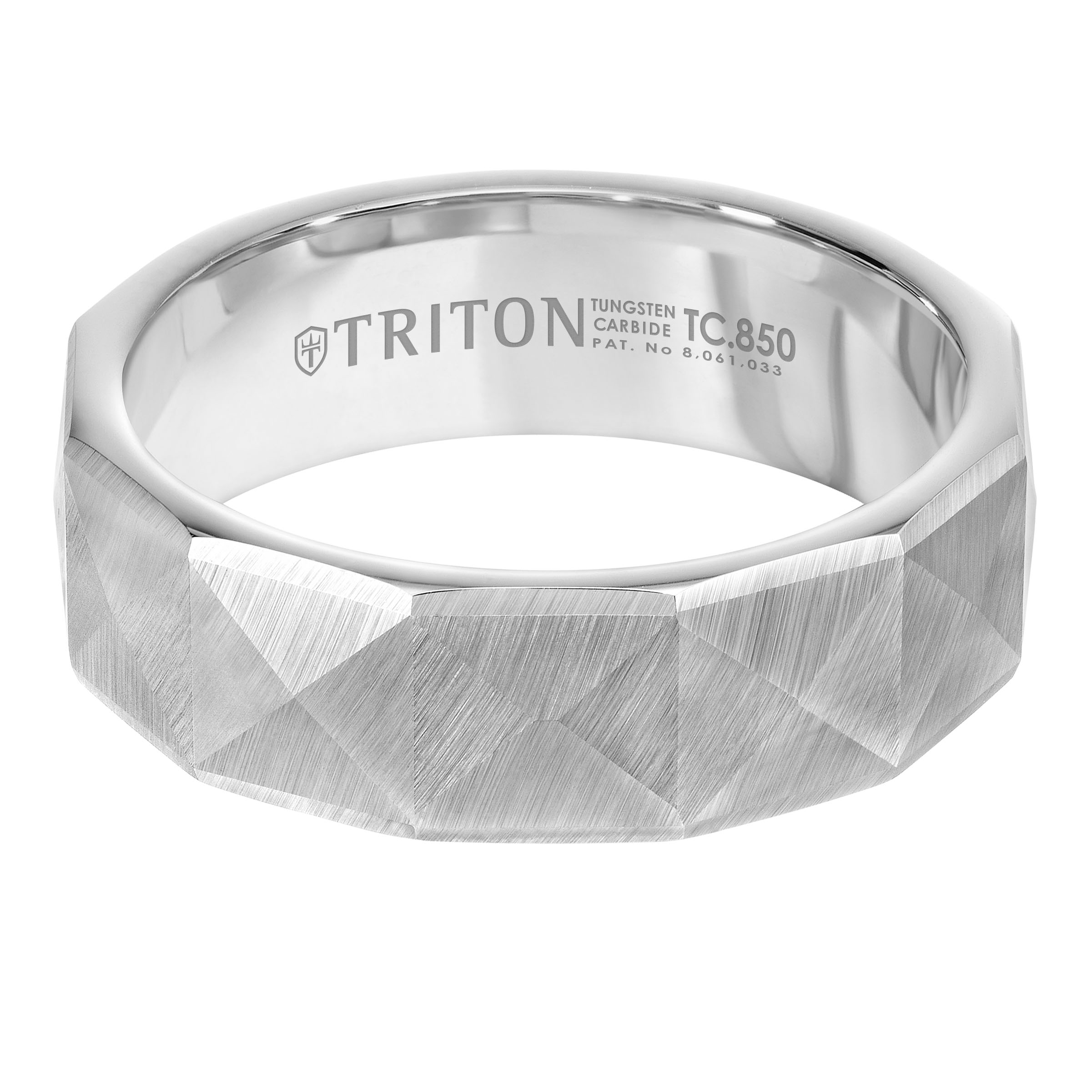 Triton 7MM Whit Tungsten Band/Engraved - Sz 10