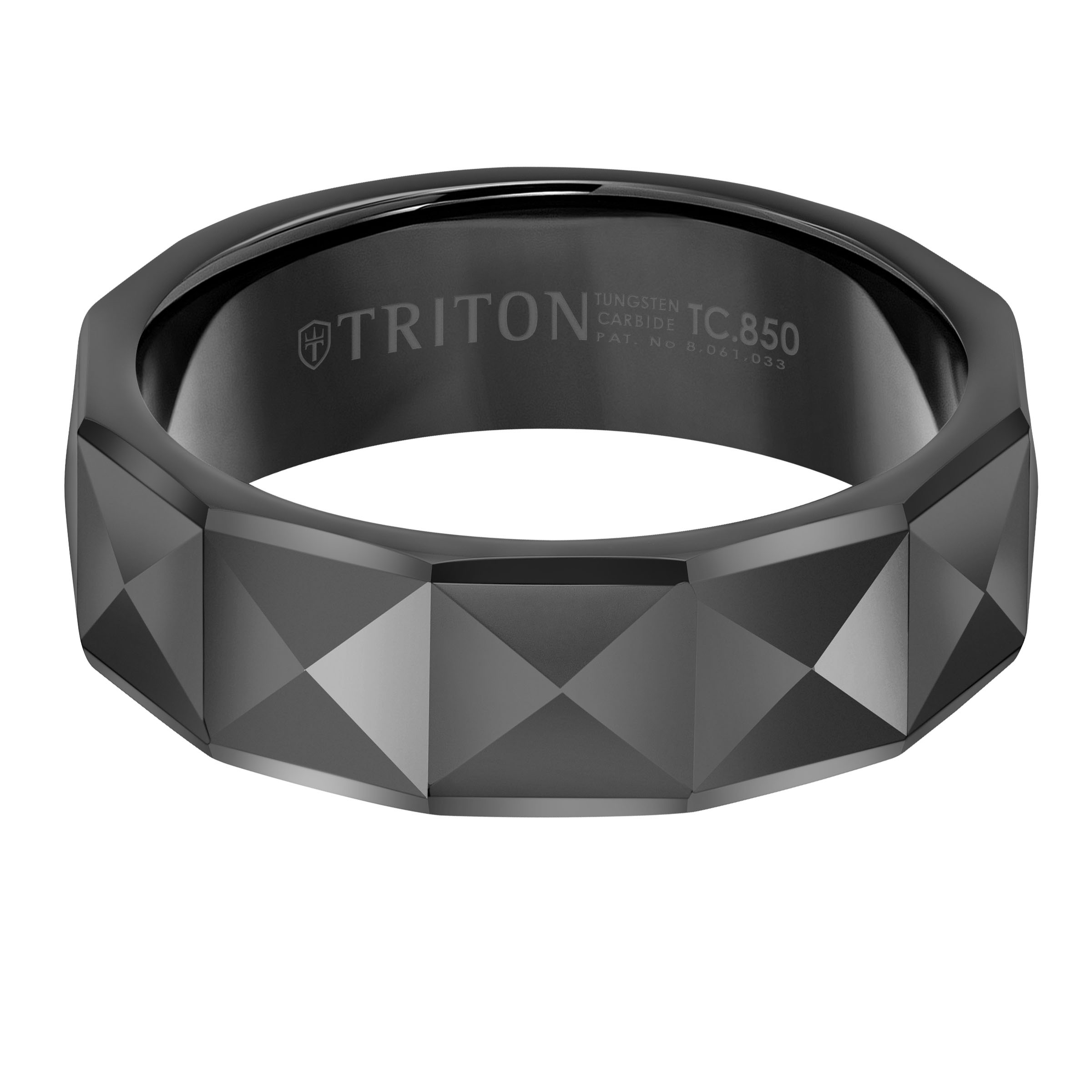 Triton Black Tungsten 7MM Engraved Band - Sz 10