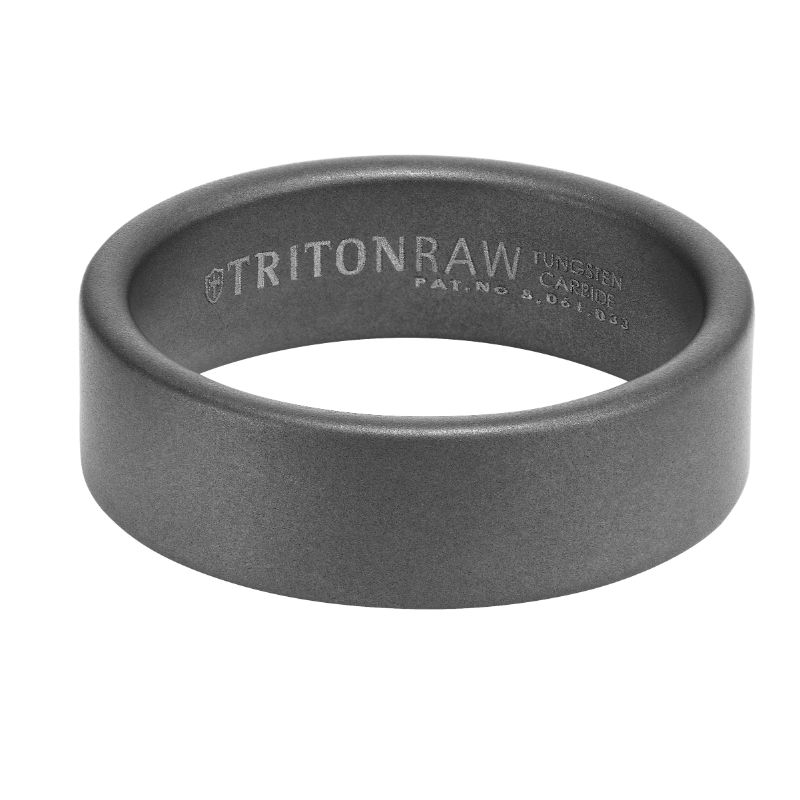Triton Raw Gray Tungsten Carbide 7MM Raw With Sandblast Finish-Sz 10-