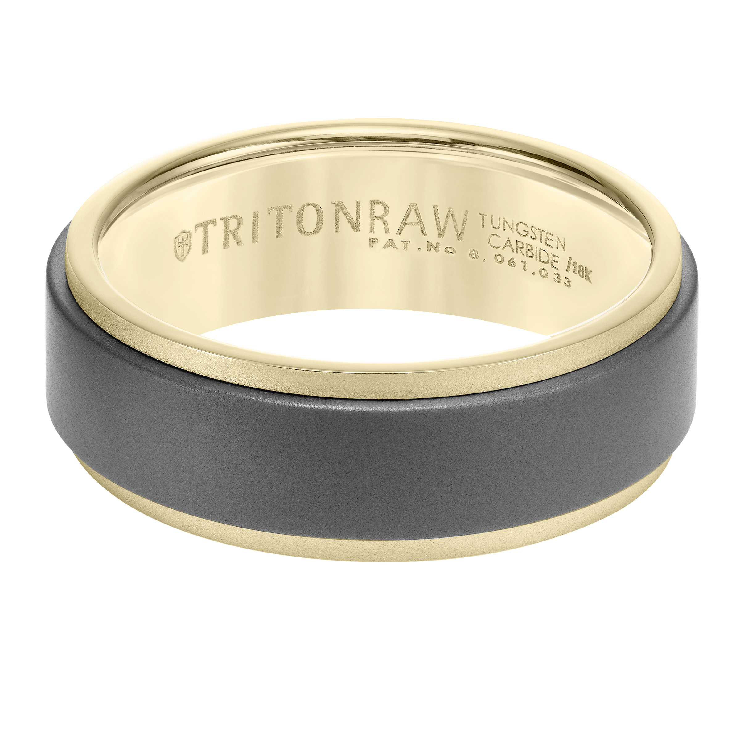 Triton Raw 18Ky Primary/Tungsten Carbide 8MM Band - Sz 10