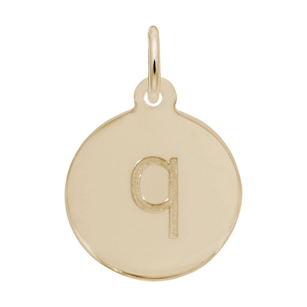 Petite Initial Disc - Lower Case Block Q