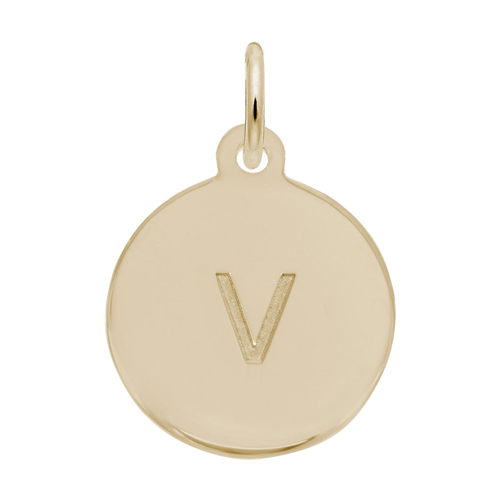 Petite Initial Disc - Lower Case Block V