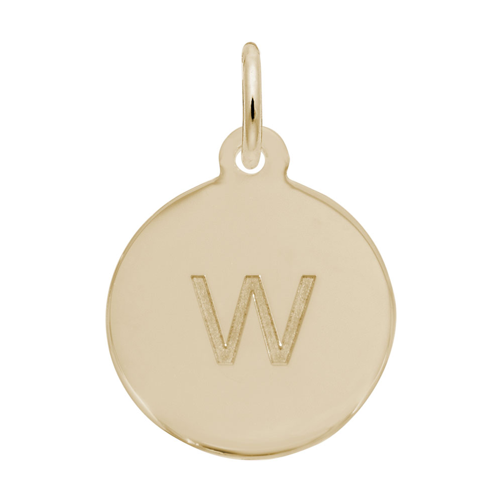 Petite Initial Disc - Lower Case Block W