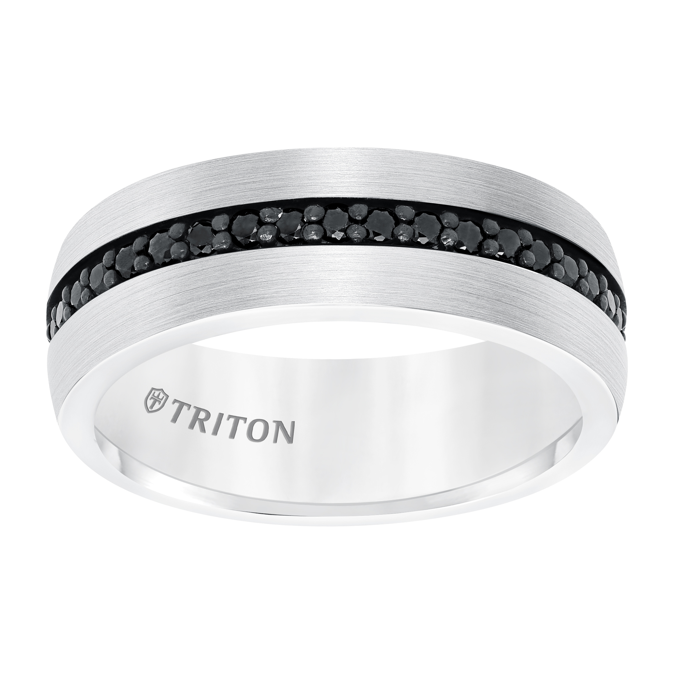 Wh Tungsten Carbide 8MM Black Sapphire Band - Sz 10