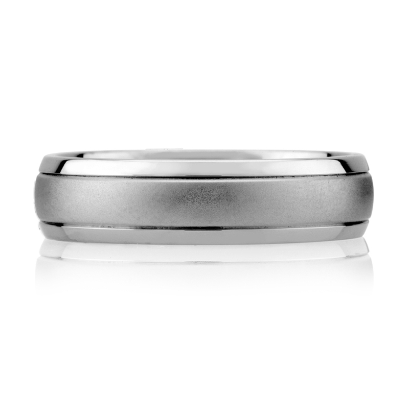 Classic Brushed and Bright Finish Combination Men's Ring