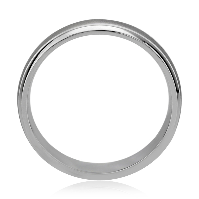 Classic Brushed and Bright Finish Combination Men's Ring-1