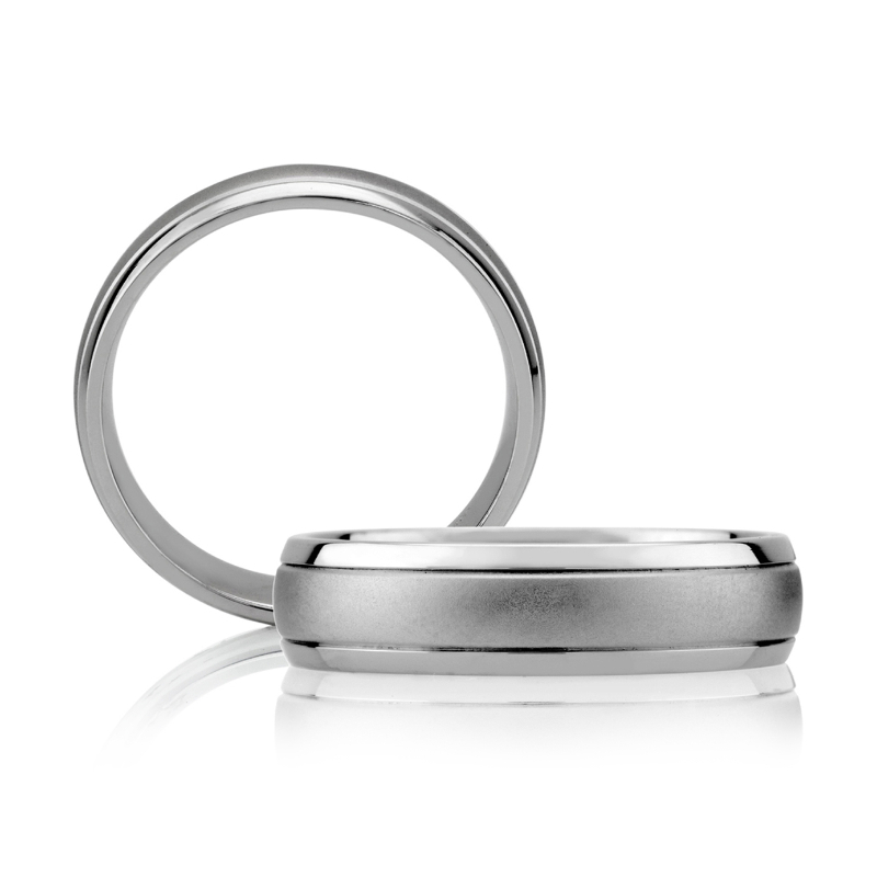 Classic Brushed and Bright Finish Combination Men's Ring