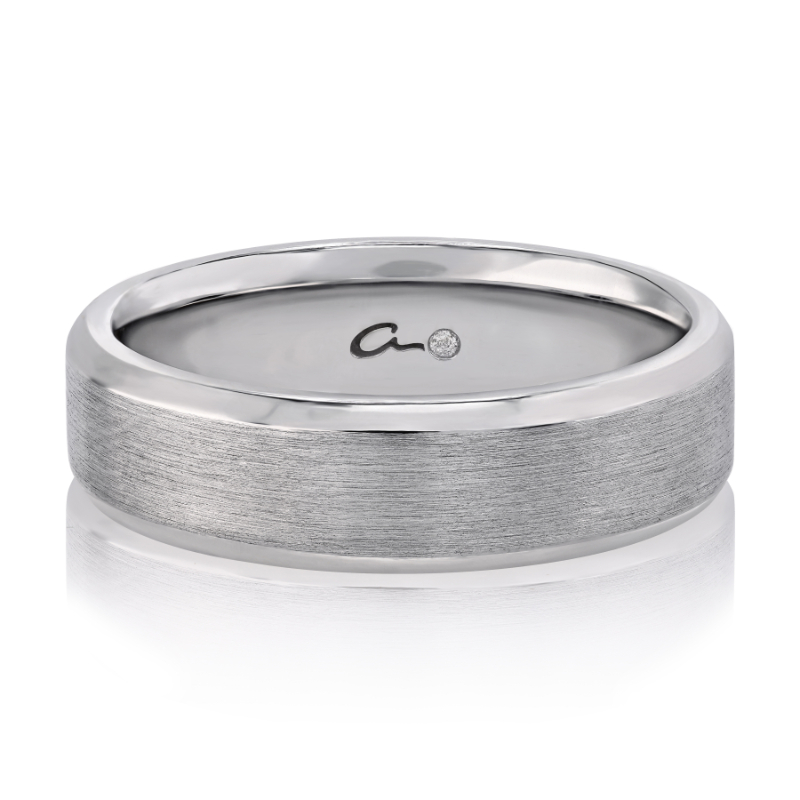 Modern Wire Brushed Finish Men's Wedding