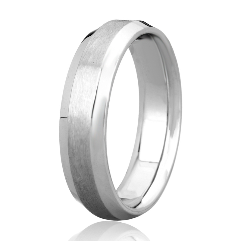 Classic Beveled Men's Wedding Band-1
