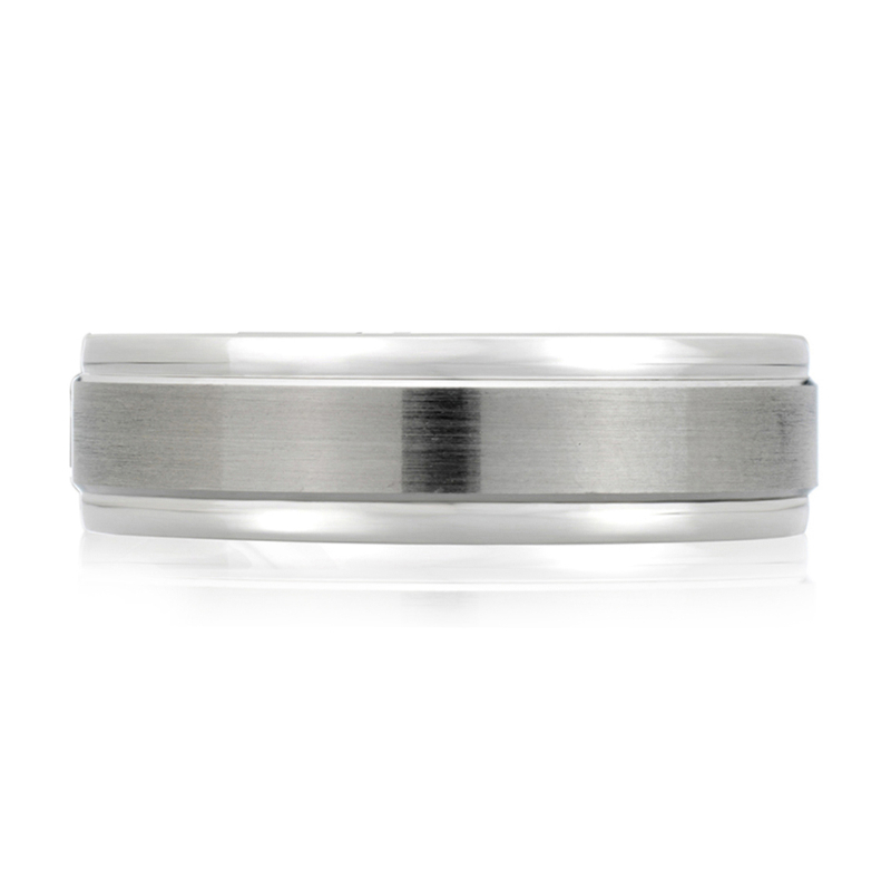 Broad Double Beveled Men's Ring