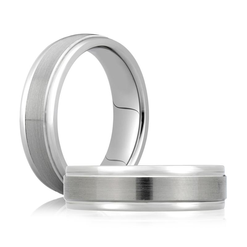 Broad Double Beveled Men's Ring