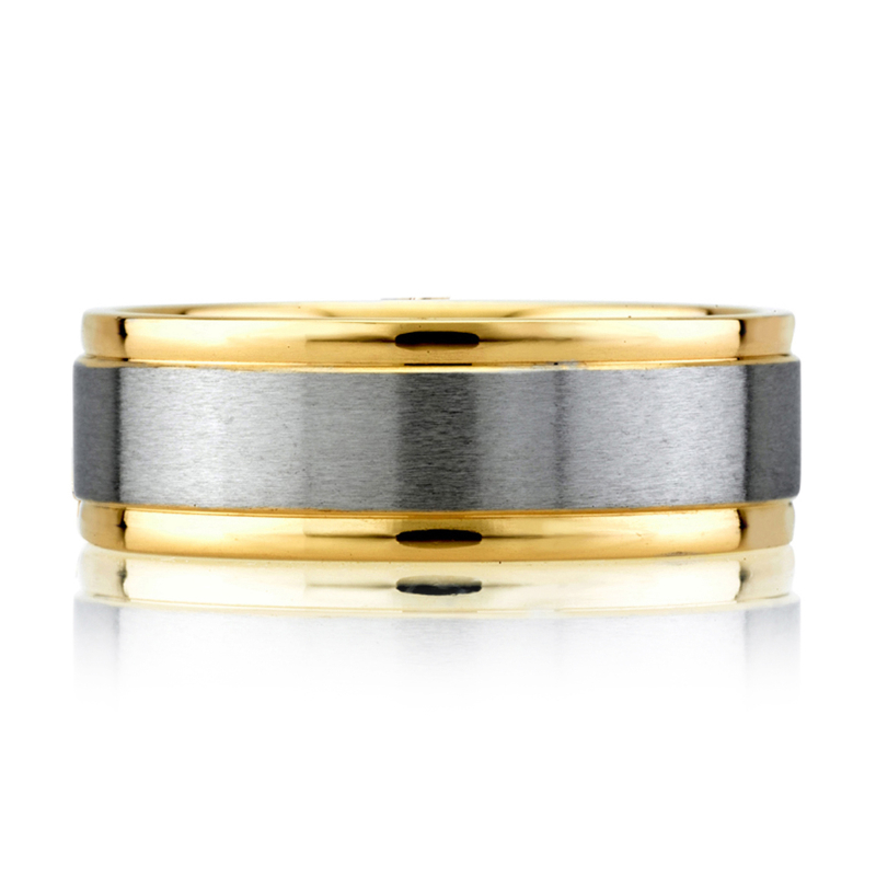 Two Tone Men's Wedding Band