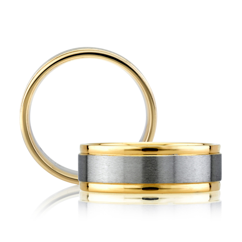 Two Tone Men's Wedding Band