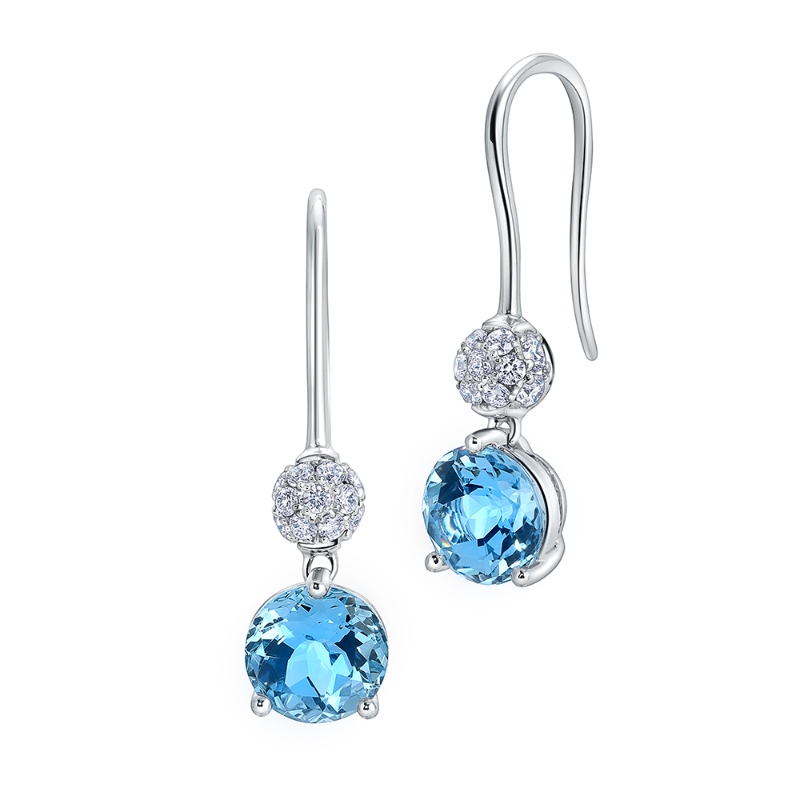 Lab-Grown Aqua Blue Spinel Earrings