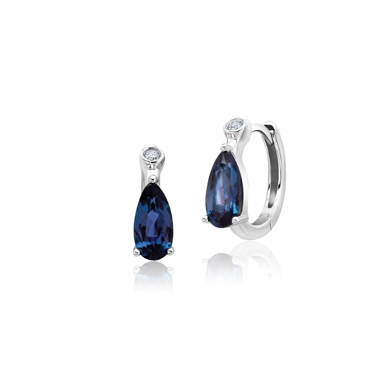 Lab-Grown Alexandrite Huggie Earrings