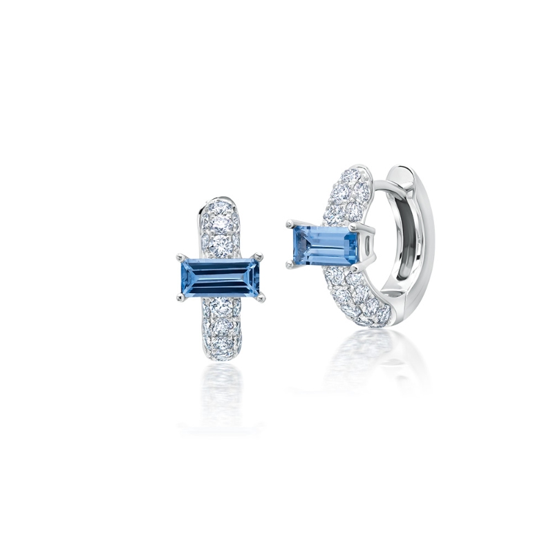 Lab-Grown Aqua Blue Spinel Huggies
