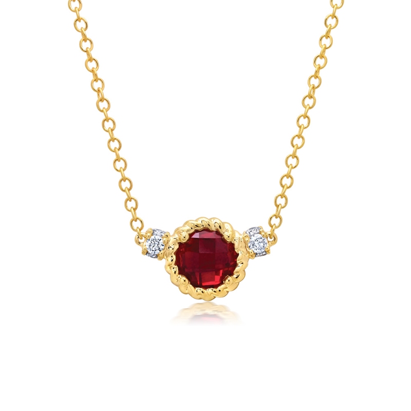 Lab-Grown Ruby Chain Necklace