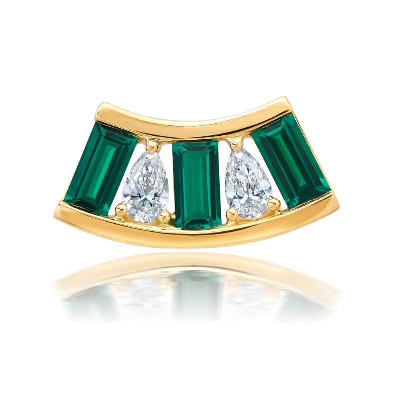 Lab-Grown Emerald & Diamond Pendant