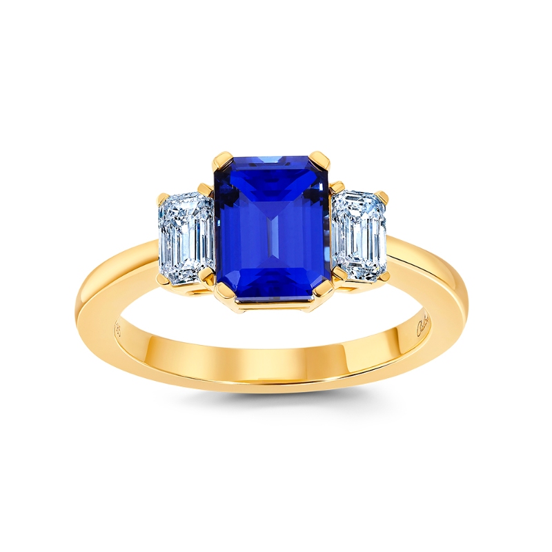 Lab-Grown Sapphire Three-Stone Ring
