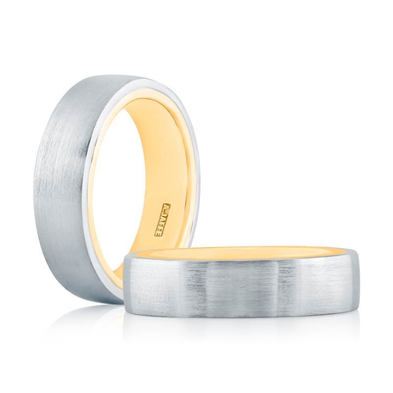 Two Tone Modern Men's Wedding Band