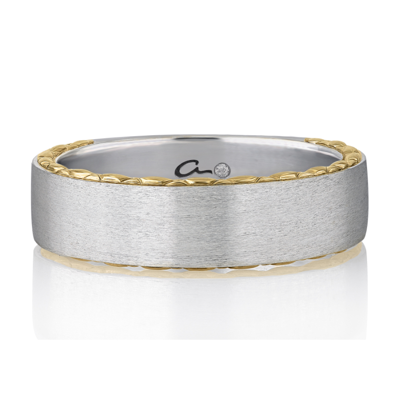 Matte Finish Two Tone Classic Wedding Band