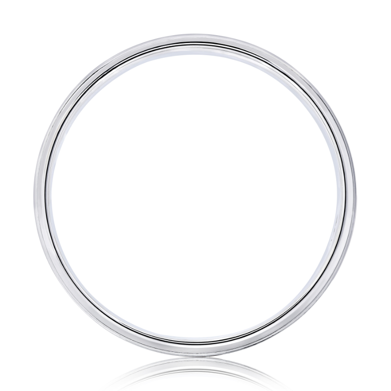 Domed Brushed Matte Platinum Men?s Wedding Band-1