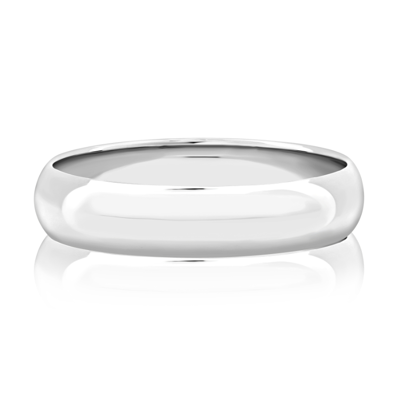 Dome Shaped Polished Platinum Men's Wedding Band