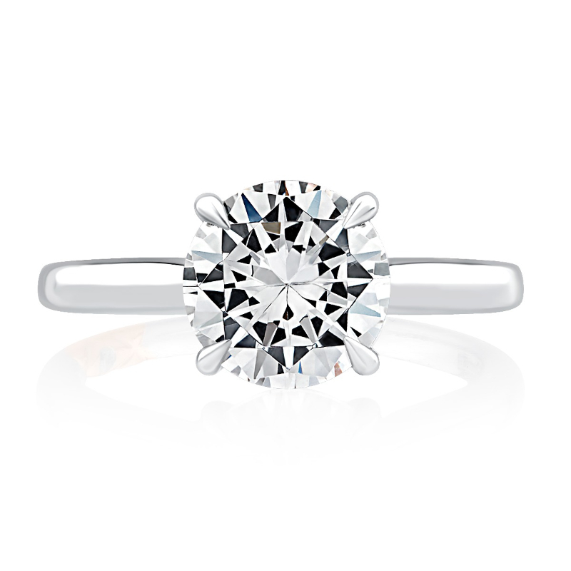 Round Solitaire Four-Prong Diamond Engagement Ring